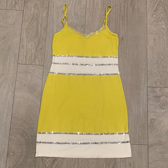 INC International Concepts Tops - INC Yellow and White Tank Top Dress
